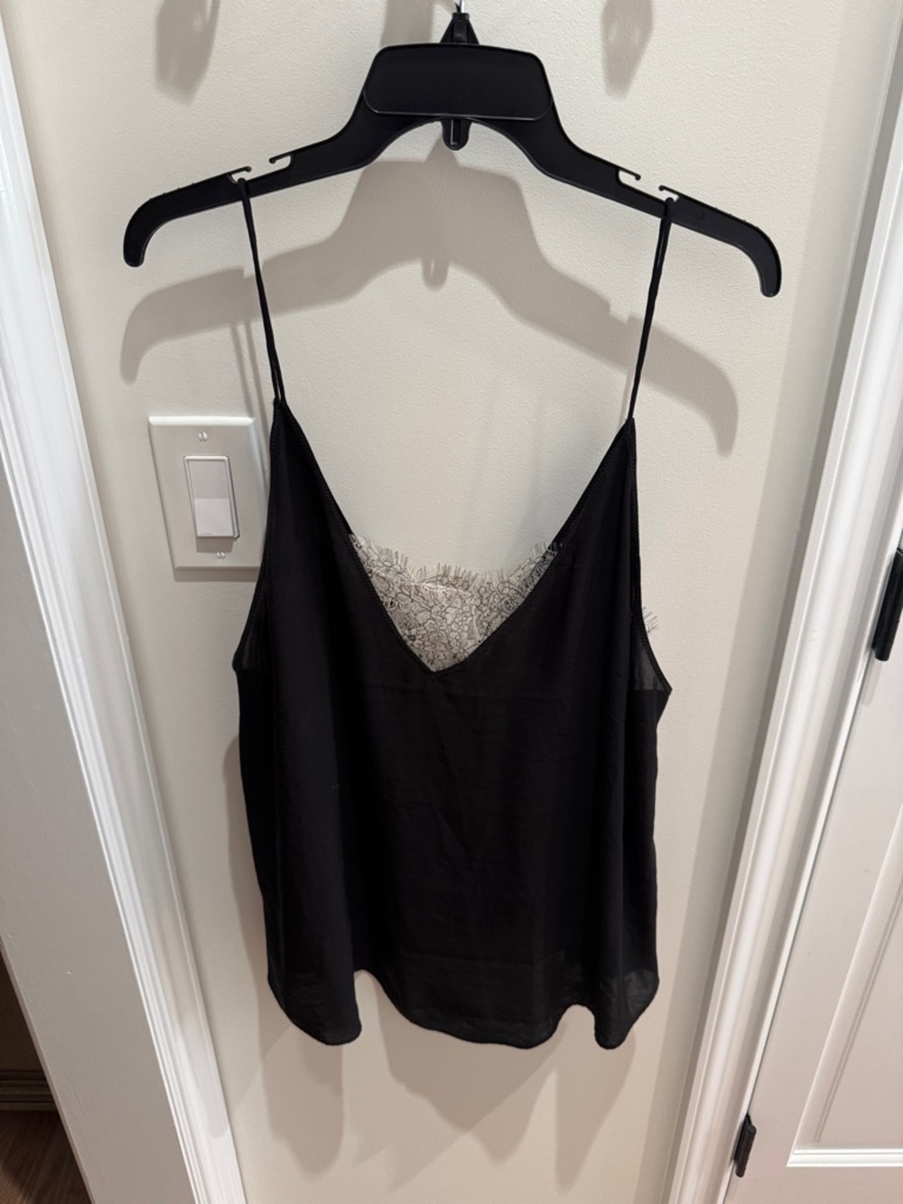 Free People Black Lace-Trim Camisole